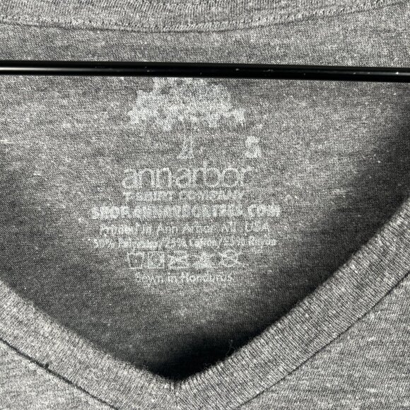 Ann Arbor Pho Sho Womens Small Gray V-Neck Graphic Tee Vietnamese Y2K Bleached - Picture 6 of 9